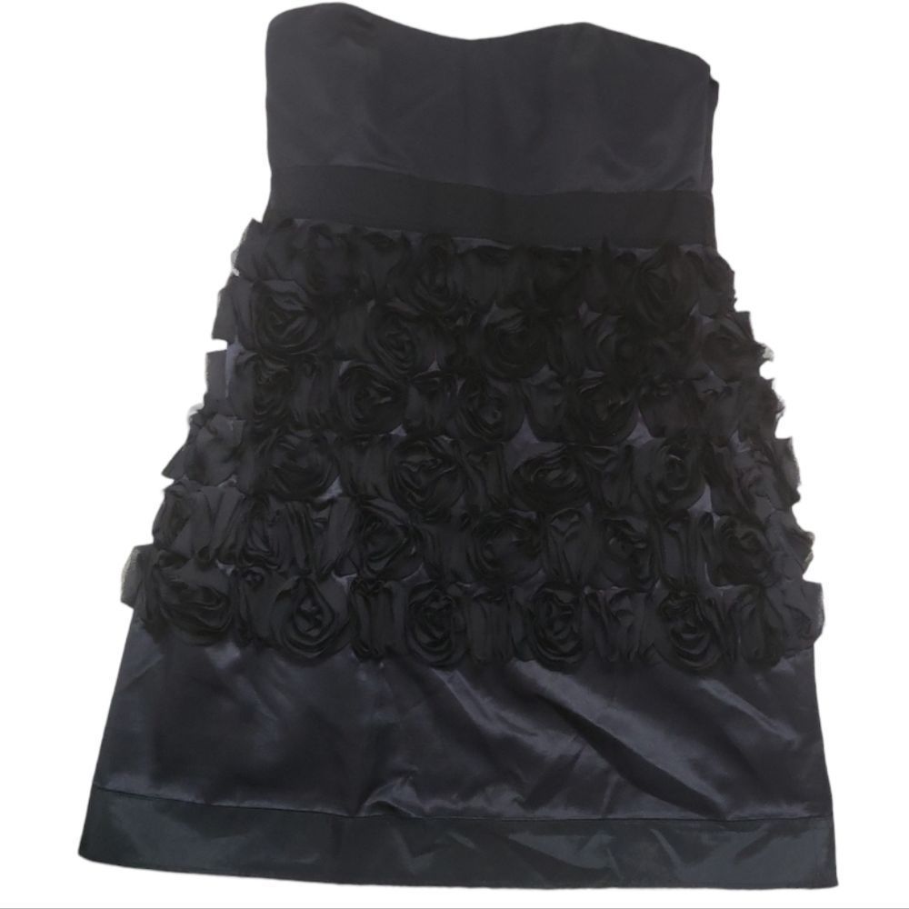 PHEOBE COTURE Y2K 2000s Black Silk‎ Bow Rosette Cocktail Party Dress 12